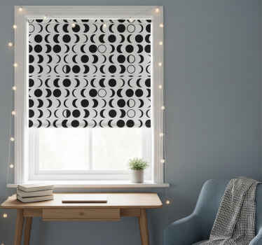 Cortina roller juvenil patrón de luna minimalista - TenVinilo