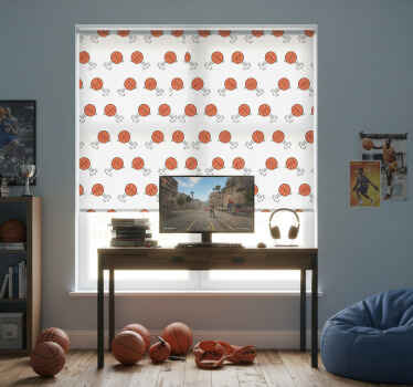 Cortina roller juvenil fondo de balones dibujados - TenVinilo