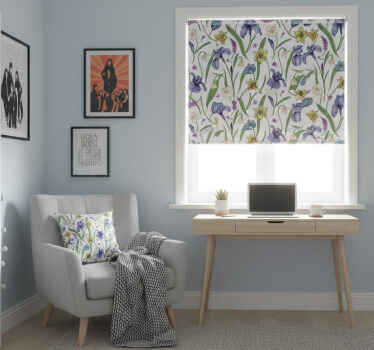 Rollo fenster jugendzimmer mit floralem design - TenStickers