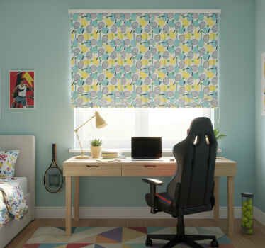 Rollo fenster jugendzimmer mit bunten schläger-mustern - TenStickers