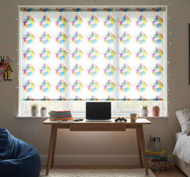 Rollo fenster jugendzimmer farbiger hintergrund - TenStickers