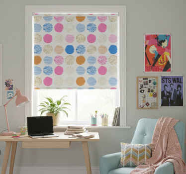 Rolgordijn tienerkamer gekleurde stippenpatroon - TenStickers