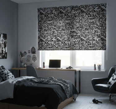 Rolgordijn tienerkamer met graffiti tags design - TenStickers