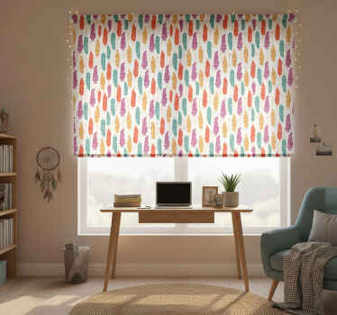 Rolgordijn tienerkamer etnische veren - TenStickers