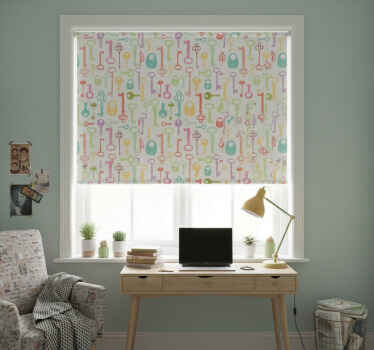 Rolgordijn tienerkamer kleurrijke sleutels - TenStickers