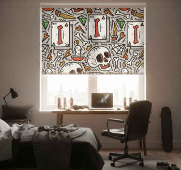 Rollo fenster jugendzimmer mit skull graffiti - TenStickers