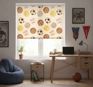 Rollo fenster jugendzimmer mit vintage-kugelmuster - TenStickers