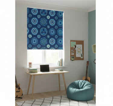 Rollo fenster jugendzimmer blau abstraktes muster - TenStickers