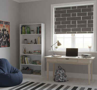 Rollo fenster jugendzimmer in schwarzstein-optik - TenStickers