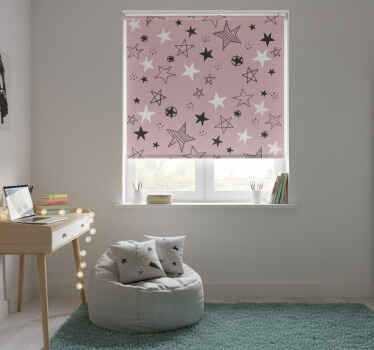 Rollo fenster jugendzimmer mit pinken sternen - TenStickers