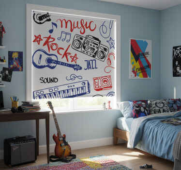 Rollo fenster jugendzimmer musikinstrumente - TenStickers