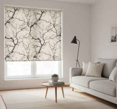 Cortina roller moderno ramas negras delgadas - TenVinilo