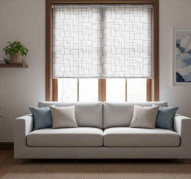 Cortina roller moderno líneas geométricas grises - TenVinilo