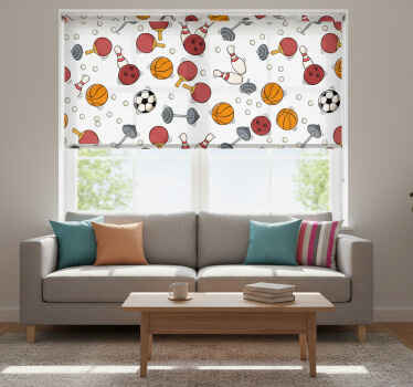 Cortina roller moderno patrón deportivo - TenVinilo