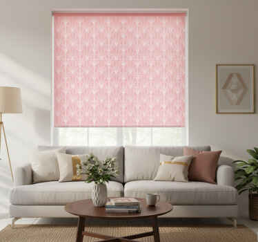 Cortina roller moderno patrón geométrico rosa - TenVinilo