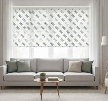 Cortina roller moderno diseño moderno en verde y blanco - TenVinilo