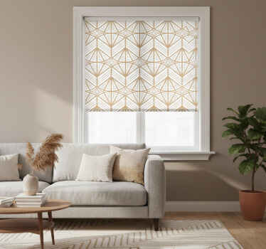 Estor enrollable moderno patrón geométrico dorado - TenVinilo
