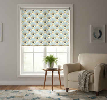 Cortina roller moderno patrones de abanico elegantes - TenVinilo