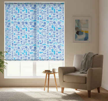 Cortina roller moderno elementos cíclicos - TenVinilo