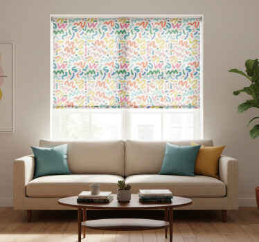Cortina roller moderno formas abstractas de color - TenVinilo