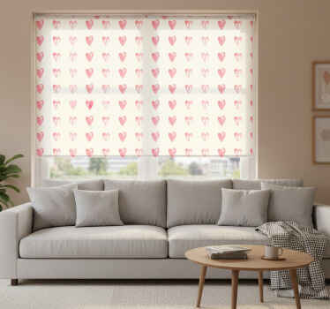 Cortina roller moderno corazones desperdiciados - TenVinilo