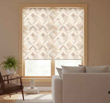 Cortina roller moderno patrón beige con rayas - TenVinilo