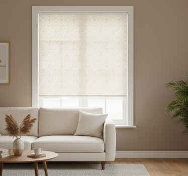 Cortina roller moderno líneas rústicas doradas geométricas - TenVinilo