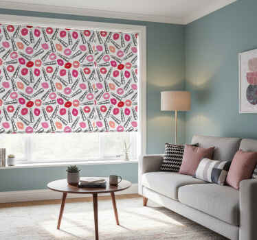 Cortina roller moderno labios y pintalabios - TenVinilo