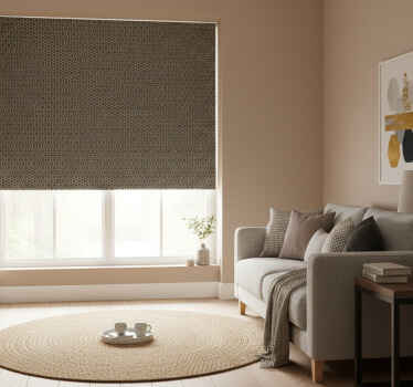 Cortina roller moderno patrón hexágonos dorados y grises - TenVinilo