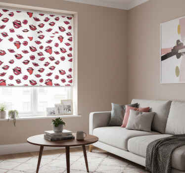 Cortina roller moderno labios y lengua abstractos - TenVinilo