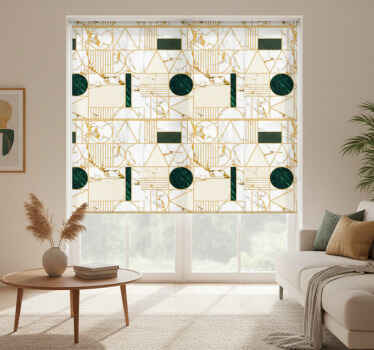 Estore de rolo modernos em mármore branco geométrico - TenStickers