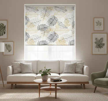 Modern roller blind escapade palm leaves - TenStickers