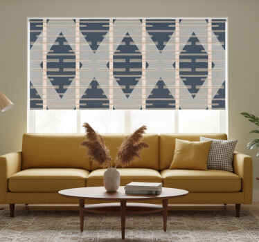 Modern roller blind in grey abstract mid-century style - TenStickers