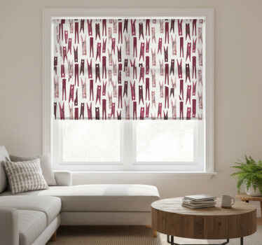 Modern roller blind with laundry clip design - TenStickers