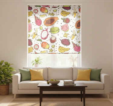 Modern roller blind sketch of colorful exotic fruits - TenStickers