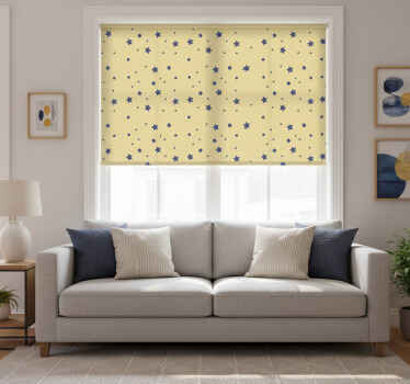 Estore de rolo modernos estrelas azuis fundo amarelo - TenStickers