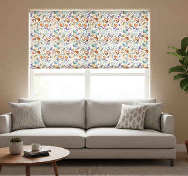 Modern roller blind with organic flat abstract design - TenStickers