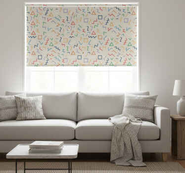 Estore de rolo modernos fundo bege com linhas coloridas - TenStickers