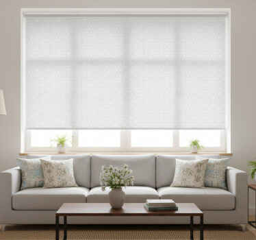 Cortina roller moderno paralelogramos y hexágonos grises - TenVinilo