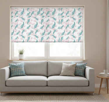 Estore de rolo modernos com respingo de pétala azul - TenStickers