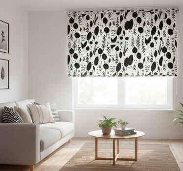 Modern blind with black and white nature images - TenStickers