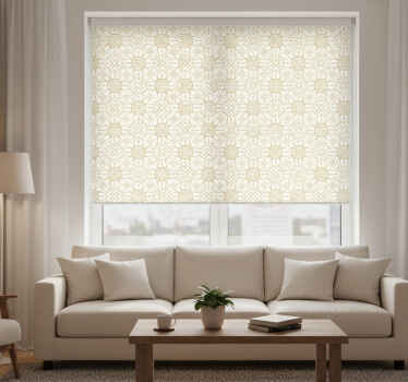 Estore de rolo modernos com padrão floral branco moderno - TenStickers