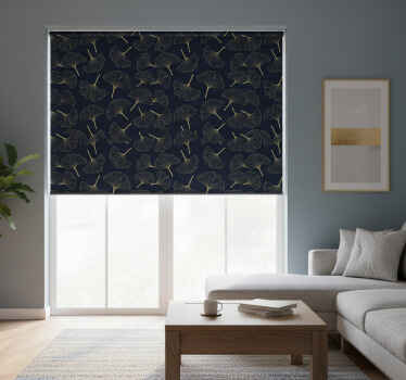 Estore de rolo modernos folhas de ginkgo douradas 3d - TenStickers