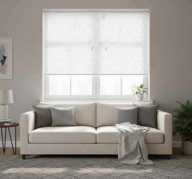 Modern roller blind elegant grey hexagon tiles - TenStickers