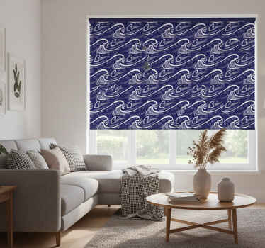 Cortina roller moderno fondo de olas azules - TenVinilo