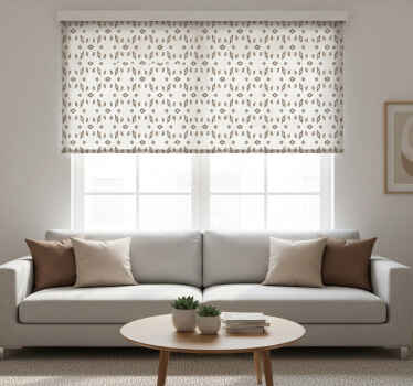 Cortina roller moderno patrón gris-marrón - TenVinilo