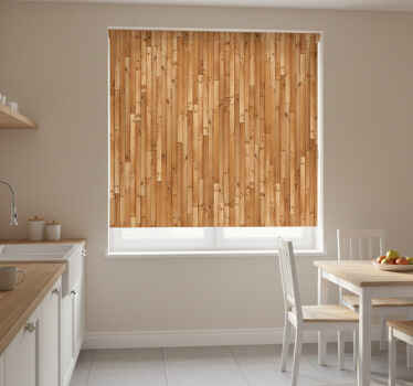 Patronen rolgordijn vintage verticale dennenplanken - TenStickers