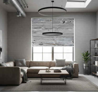 Ρολό κουρτίνας με υφή και μοτίβο σε γκρι ξύλο - TenStickers