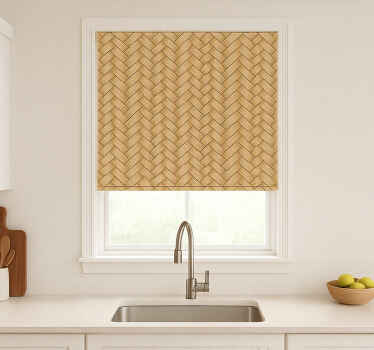 Cortina roller textura tejido de ratán espigado - TenVinilo