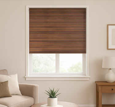 Patronen rolgordijn parallel walnoothouten lamelen - TenStickers